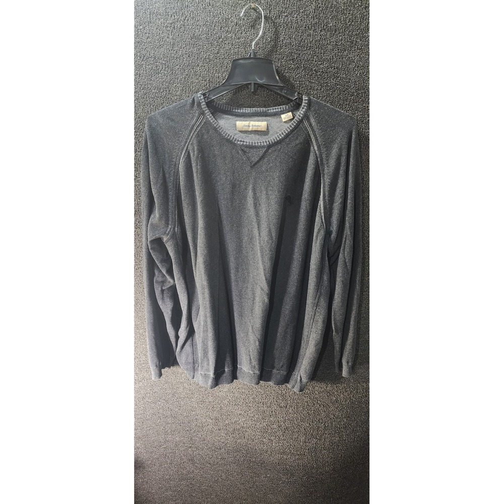Tommy Bahama Mens 2XB Gray Cotton Raglan Long Sleeve Crew Neck Sweater